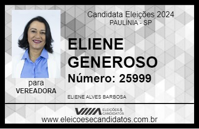 Candidato ELIENE GENEROSO 2024 - PAULÍNIA - Eleições