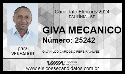 Candidato GIVA MECANICO 2024 - PAULÍNIA - Eleições