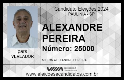 Candidato ALEXANDRE PEREIRA 2024 - PAULÍNIA - Eleições