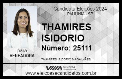 Candidato THAMIRES ISIDORIO 2024 - PAULÍNIA - Eleições