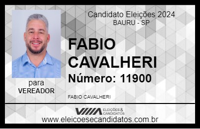 Candidato FABIO CAVALHERI 2024 - BAURU - Eleições