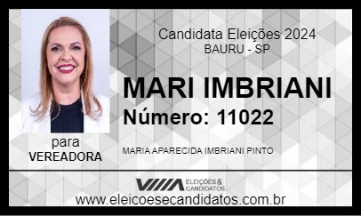 Candidato MARI IMBRIANI 2024 - BAURU - Eleições