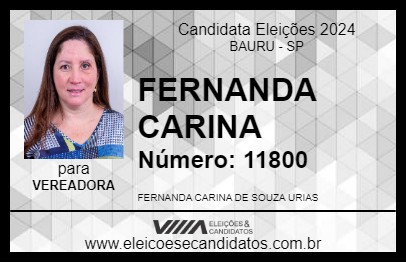 Candidato FERNANDA CARINA DEFICIENTE 2024 - BAURU - Eleições