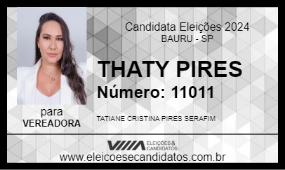 Candidato TATHY PIRES 2024 - BAURU - Eleições