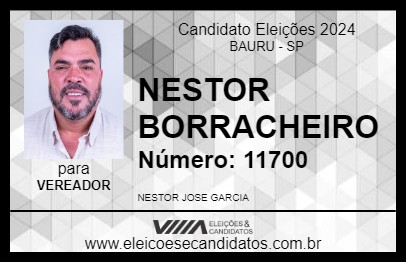 Candidato NESTOR BORRACHEIRO 2024 - BAURU - Eleições