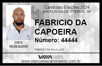 Candidato FABRICIO DA CAPOEIRA 2024 - SANTA ROSA DE VITERBO - Eleições