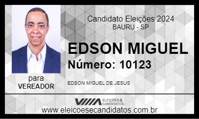 Candidato EDSON MIGUEL 2024 - BAURU - Eleições