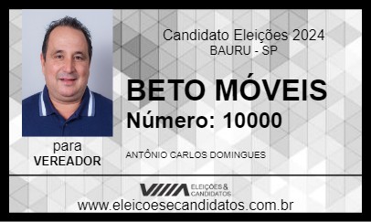 Candidato BETO MÓVEIS 2024 - BAURU - Eleições