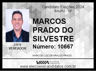 Candidato MARCOS PRADO DO SILVESTRE 2024 - BAURU - Eleições