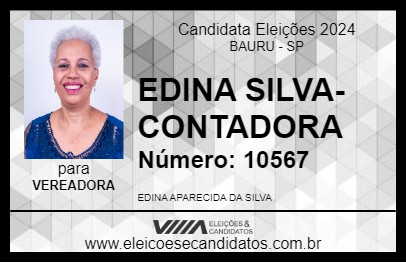 Candidato EDINA SILVA-CONTADORA 2024 - BAURU - Eleições