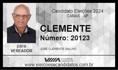 Candidato CLEMENTE 2024 - CANAS - Eleições