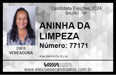 Candidato ANINHA DA LIMPEZA 2024 - BAURU - Eleições