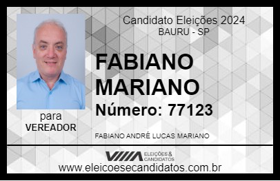 Candidato FABIANO MARIANO 2024 - BAURU - Eleições