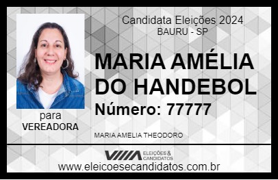 Candidato MARIA AMÉLIA DO HANDEBOL 2024 - BAURU - Eleições