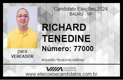 Candidato RICHARD TENEDINE 2024 - BAURU - Eleições