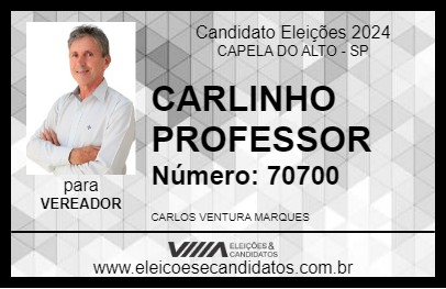 Candidato CARLINHO PROFESSOR 2024 - CAPELA DO ALTO - Eleições