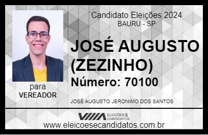 Candidato JOSÉ AUGUSTO (ZEZINHO) 2024 - BAURU - Eleições