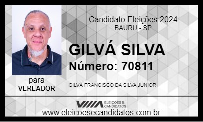 Candidato GILVÁ SILVA 2024 - BAURU - Eleições