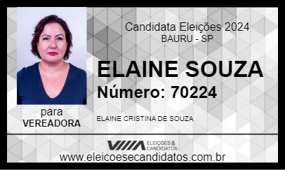 Candidato ELAINE SOUZA 2024 - BAURU - Eleições