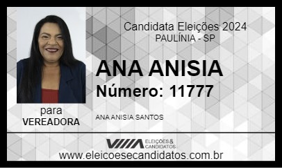 Candidato ANA ANISIA 2024 - PAULÍNIA - Eleições