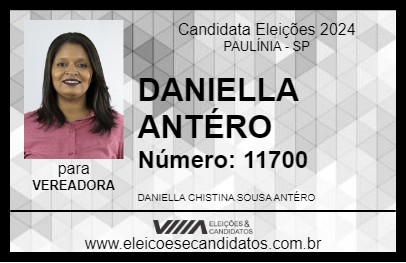 Candidato DANIELLA ANTÉRO 2024 - PAULÍNIA - Eleições