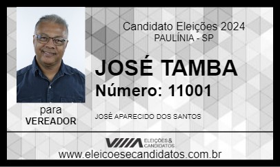 Candidato JOSÉ TAMBA 2024 - PAULÍNIA - Eleições