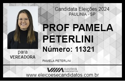 Candidato PROF PAMELA PETERLINI 2024 - PAULÍNIA - Eleições