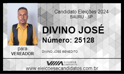 Candidato DIVINO JOSÉ 2024 - BAURU - Eleições