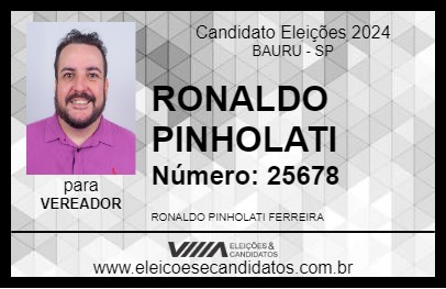 Candidato RONALDO PINHOLATI  2024 - BAURU - Eleições