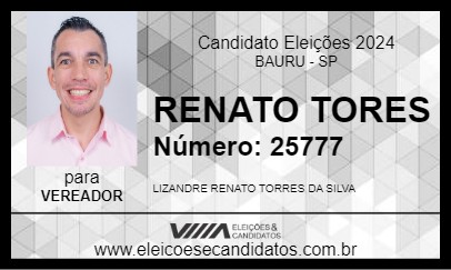 Candidato RENATO TORES 2024 - BAURU - Eleições