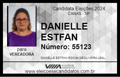 Candidato DANIELLE ESTFAN 2024 - CANAS - Eleições