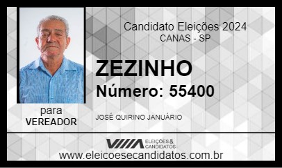 Candidato ZEZINHO 2024 - CANAS - Eleições