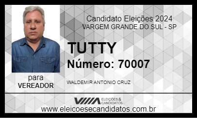 Candidato TUTTY 2024 - VARGEM GRANDE DO SUL - Eleições