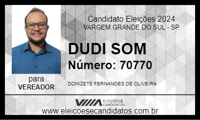 Candidato DUDI SOM 2024 - VARGEM GRANDE DO SUL - Eleições