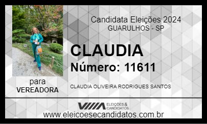 Candidato PROFESSORA CLÁUDIA OLIVEIRA 2024 - GUARULHOS - Eleições