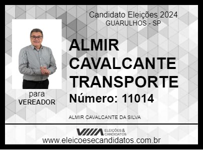 Candidato ALMIR CAVALCANTE TRANSPORTE 2024 - GUARULHOS - Eleições