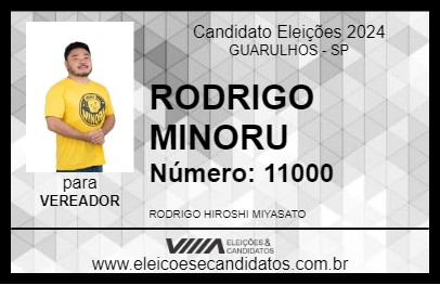 Candidato RODRIGO MINORU 2024 - GUARULHOS - Eleições