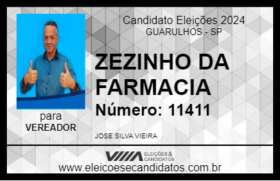 Candidato ZEZINHO DA FARMACIA 2024 - GUARULHOS - Eleições