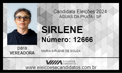 Candidato SIRLENE 2024 - ÁGUAS DA PRATA - Eleições