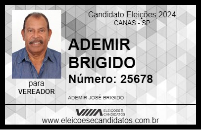 Candidato ADEMIR BRIGIDO 2024 - CANAS - Eleições