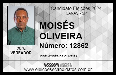 Candidato MOISÉS OLIVEIRA 2024 - CANAS - Eleições