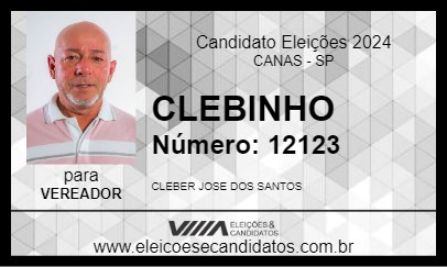 Candidato CLEBINHO 2024 - CANAS - Eleições