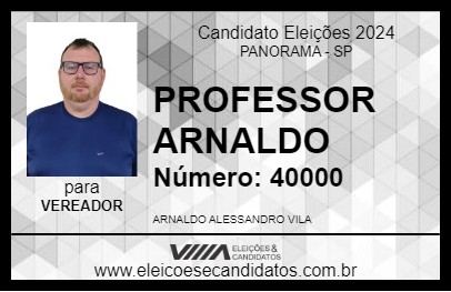 Candidato PROFESSOR ARNALDO 2024 - PANORAMA - Eleições