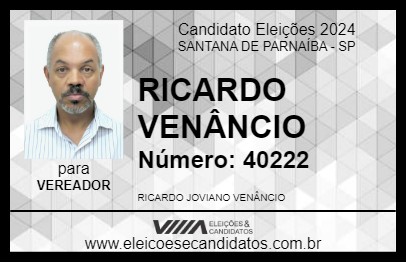 Candidato RICARDO VENÂNCIO 2024 - SANTANA DE PARNAÍBA - Eleições