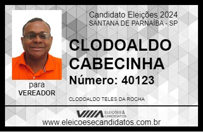 Candidato CLODOALDO CABECINHA 2024 - SANTANA DE PARNAÍBA - Eleições