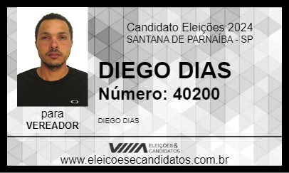 Candidato DIEGO DIAS 2024 - SANTANA DE PARNAÍBA - Eleições