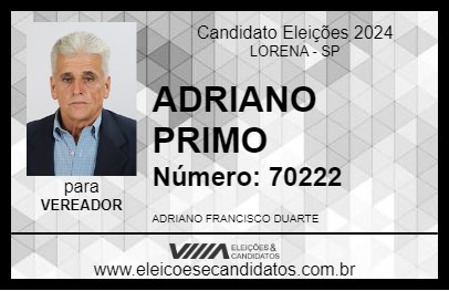 Candidato ADRIANO PRIMO 2024 - LORENA - Eleições