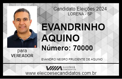 Candidato EVANDRINHO AQUINO  2024 - LORENA - Eleições