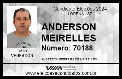 Candidato ANDERSON MEIRELLES 2024 - LORENA - Eleições