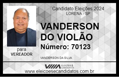 Candidato VANDERSON DO VIOLÃO 2024 - LORENA - Eleições